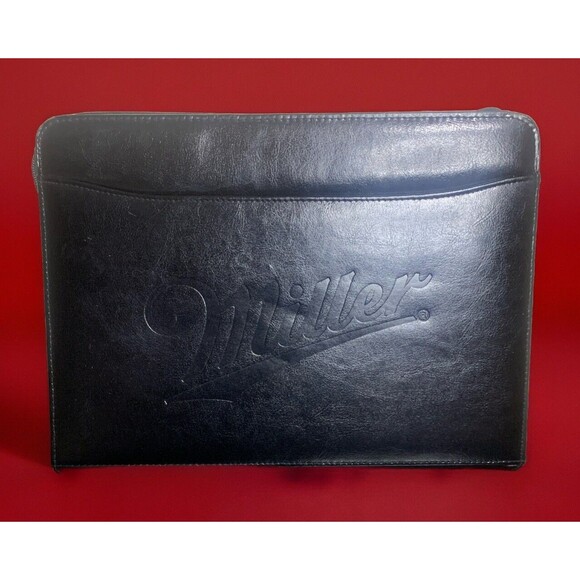 Rare -  Leeds Miller Beer Logo Black Briefcase - Picture 1 of 6
